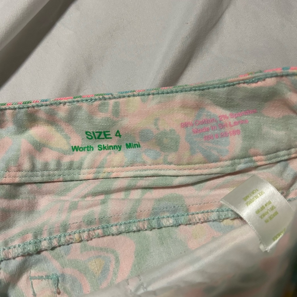 Lilly Pulitzer Womens Worth Skinny Mini Jeans Size 4 Pink Green Floral Paisley - Picture 8 of 12